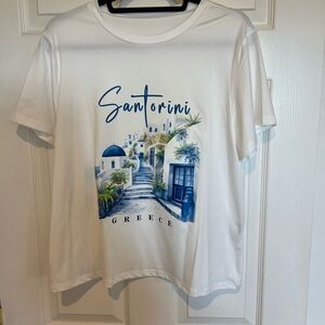 Santorini Greece Graphic T-Shirt NWOT